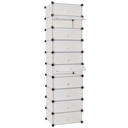 Organizator de pantofi interconectat, 10 compartimente, alb GartenMobel Dekor