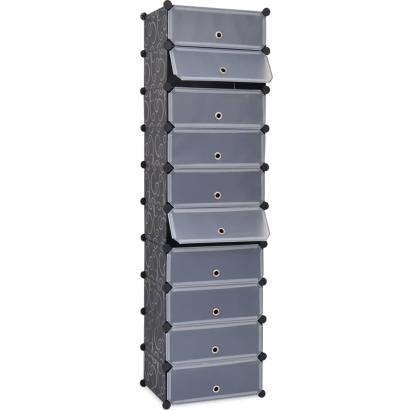 Organizator de pantofi interconectat, 10 compartimente, negru GartenMobel Dekor