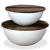 Set măsuțe cafea, 2 piese, alb, lemn masiv reciclat, formă bol GartenMobel Dekor