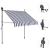 Copertină retractabilă manual cu LED, albastru & alb, 100 cm GartenMobel Dekor