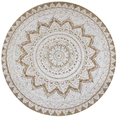 Covor din iută împletită cu imprimeu, 150 cm, rotund GartenMobel Dekor