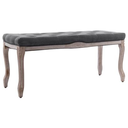 Bancă, gri închis, 110x38x48 cm, pânză și lemn masiv GartenMobel Dekor