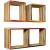 Set rafturi de perete 3 buc. Tec masiv reciclat Multicolor GartenMobel Dekor