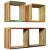 Set rafturi de perete 3 buc. Tec masiv reciclat Multicolor GartenMobel Dekor
