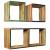 Set rafturi de perete 3 buc. Tec masiv reciclat Multicolor GartenMobel Dekor