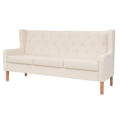 Canapea cu 3 locuri, material textil, alb crem GartenMobel Dekor