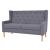 Canapea cu 2 locuri, material textil, gri GartenMobel Dekor