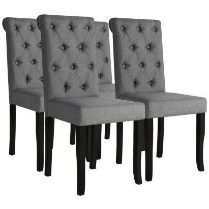 Scaune de bucătărie pivotante, 4 buc., gri închis, textil GartenMobel Dekor