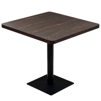Masă bistro, MDF și oțel, pătrată, 80x80x75 cm, Cenușiu închis  GartenMobel Dekor
