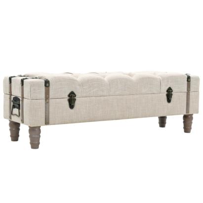 Bancă de depozitare, lemn masiv și oțel, 111 x 34 x 37 cm GartenMobel Dekor