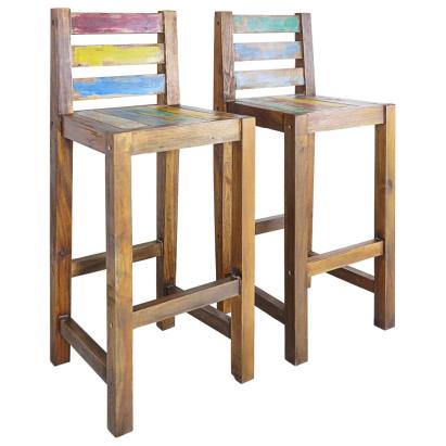 Scaune de bar, 2 buc., lemn masiv reciclat GartenMobel Dekor