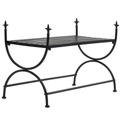 Bancă în stil vintage, negru, metal, 83x42x55 cm GartenMobel Dekor