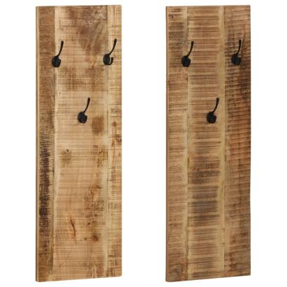 Cuier haine de perete, 2 buc., lemn masiv de mango 36x110x3 cm GartenMobel Dekor