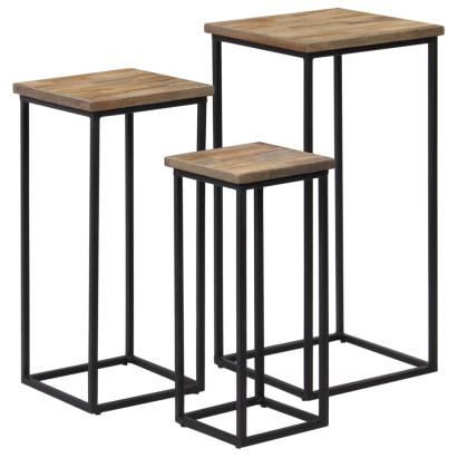 Set de masă cu plante din 3 piese, lemn de tec reciclat GartenMobel Dekor