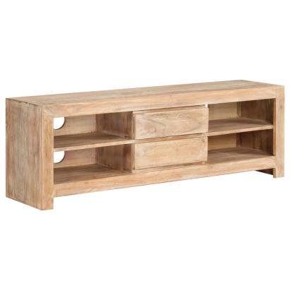Comodă TV, lemn masiv de acacia, maro deschis, 120x30x40 cm GartenMobel Dekor