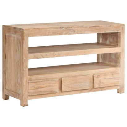 Comodă TV, lemn masiv de acacia, 90 x 30 x 55 cm, maro deschis GartenMobel Dekor
