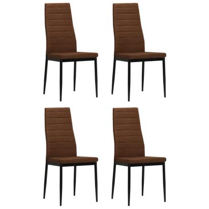 Scaune de bucătărie, 4 buc., maro, material textil GartenMobel Dekor