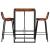 Set bar, 3 piese, lemn masiv reciclat & piele naturală de capră GartenMobel Dekor