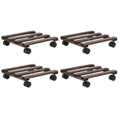Suport cu role pentru plante, 4 buc., 25x25 cm, lemn de cedru GartenMobel Dekor