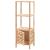 Dulap depozitare baie, 39,5x35,5x123 cm, lemn de nuc masiv GartenMobel Dekor