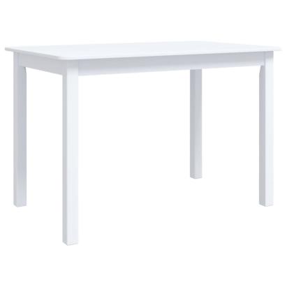 Masă de bucătărie, alb, 114 x 71 x 75 cm, lemn masiv de hevea GartenMobel Dekor