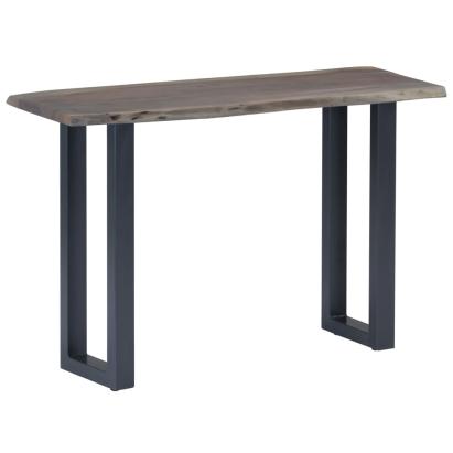 Masă consolă, gri, 115x35x76 cm, lemn masiv de acacia și fier GartenMobel Dekor