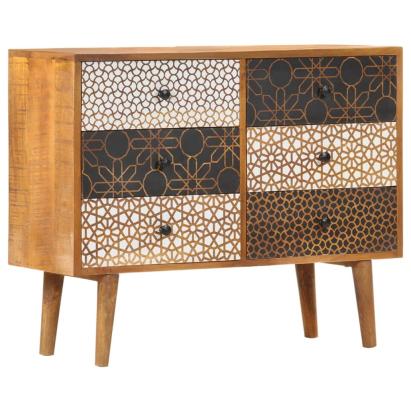 Servantă cu model imprimat, 90x30x70 cm, lemn masiv de mango GartenMobel Dekor