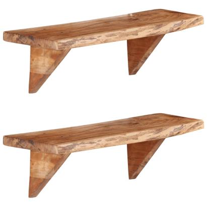 Rafturi de perete, 2 buc., 60x20x18 cm, lemn masiv de acacia GartenMobel Dekor