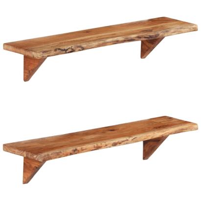 Rafturi de perete, 2 buc., 90x20x18 cm, lemn masiv de acacia GartenMobel Dekor