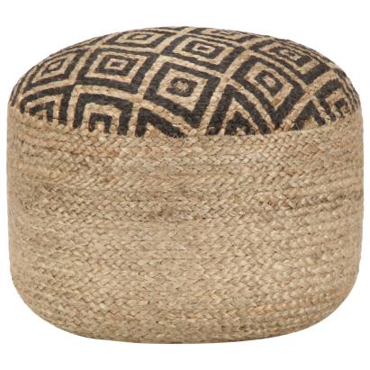 Taburet lucrat manual, negru, 45 x 30 cm, iută GartenMobel Dekor