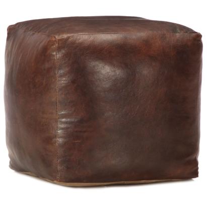 Taburet maro închis 40x40x40 cm piele naturală de capră GartenMobel Dekor