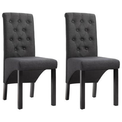 Scaune de bucătărie, 2 buc., gri închis, material textil GartenMobel Dekor