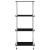 Raft cu 4 niveluri, negru, 40 x 40 x 100 cm, sticlă securizată GartenMobel Dekor