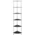 Raft cu 6 niveluri, negru, 30 x 30 x 160 cm, sticlă securizată GartenMobel Dekor
