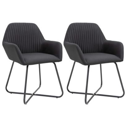 Scaune de bucătărie, 2 buc. negru, textil GartenMobel Dekor