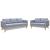 Set canapele cu 2 locuri și 3 locuri, textil, gri deschis  GartenMobel Dekor