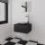 Set mobilier baie format din 3 piese cu chiuvetă inclusă, Negru GartenMobel Dekor