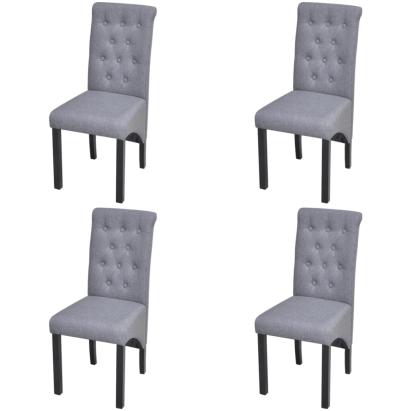 Scaune de bucătărie pivotante, 4 buc., gri deschis, textil GartenMobel Dekor