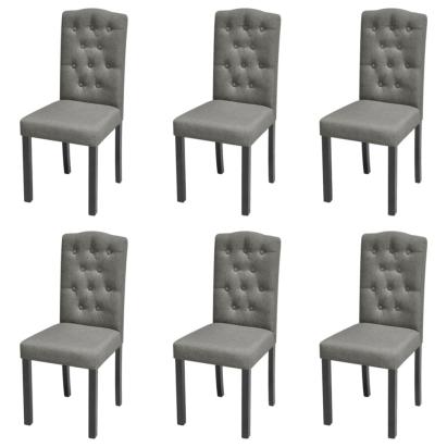 Scaune de sufragerie, 6 buc., gri închis, material textil GartenMobel Dekor