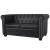 Canapea Chesterfield cu 2 și 3 locuri, piele artificială, negru  GartenMobel Dekor