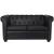 Canapea Chesterfield cu 2 și 3 locuri, piele artificială, negru  GartenMobel Dekor