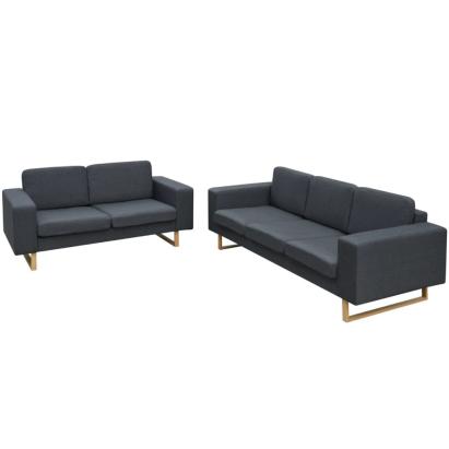 Set canapea cu 2 și 3 locuri, gri închis  GartenMobel Dekor