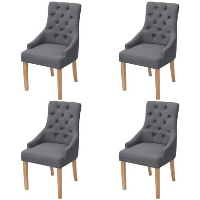 Scaune de bucătărie pivotante, 4 buc., gri închis, textil GartenMobel Dekor