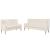 Set de canapele 2 piese, alb crem, material textil GartenMobel Dekor