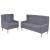 Set cu canapea, 2 piese, material textil, gri GartenMobel Dekor