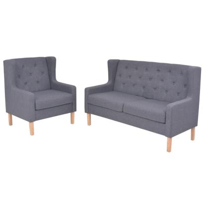 Set cu canapea, 2 piese, material textil, gri GartenMobel Dekor