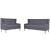 Set de canapele, 2 piese, material textil, gri GartenMobel Dekor