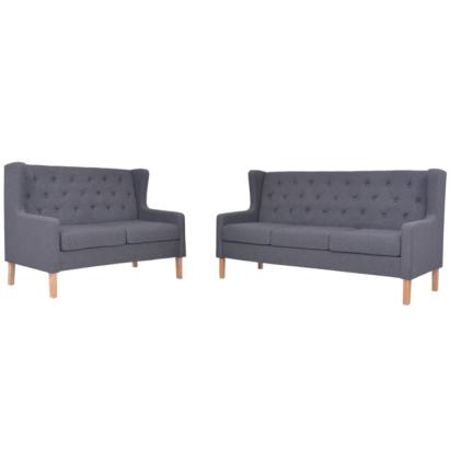 Set de canapele, 2 piese, material textil, gri GartenMobel Dekor