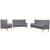Set canapea, 3 piese, textil, Gri GartenMobel Dekor