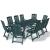 Set mobilier de exterior, 11 piese, verde, plastic GartenMobel Dekor